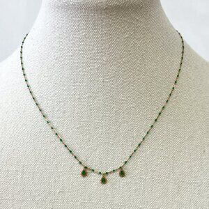 Gigi Clozeau Green 3 Charm Necklace
